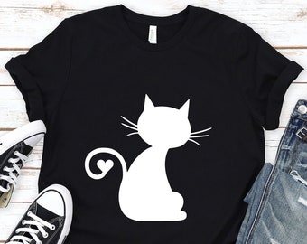 Cat Heart Shirt, Cat Mom Shirt, Cat Shirt, I Love Cats, Funny Cat Shirt, Cat Lover Gift, Cat Heart Women's T-shirt, Crazy Cat Lady.