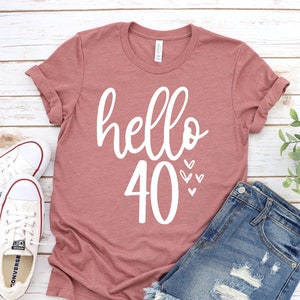 Hello 40  Shirt, 40th Birthday Shirt, Birthday Tee, Vintage 1981 Shirt, Birthday Trip Shirt, 40th Birthday Idea, Hello Shirt.