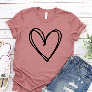 Double Heart Love Kindness Shirt- Personalised heart Shirts for mother- Valentines Day Gift Shirt, Gift For Her.