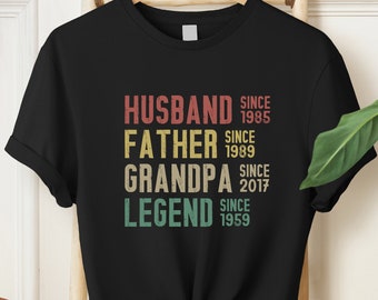 Custom 'Husband Father Grandpa Legend' Shirt - Personalized Year Gift