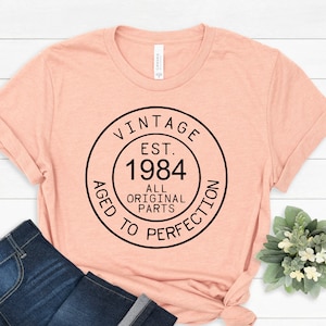 40th birthday gifts for women T-shirt-Turning 40 shirt for women-40th birthday gift for her-Tshirt women-Vintage 1984 Shirt. image 1