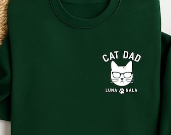 Personalized Cat Dad Shirt – Custom Pet Names, Cat Lover Gift