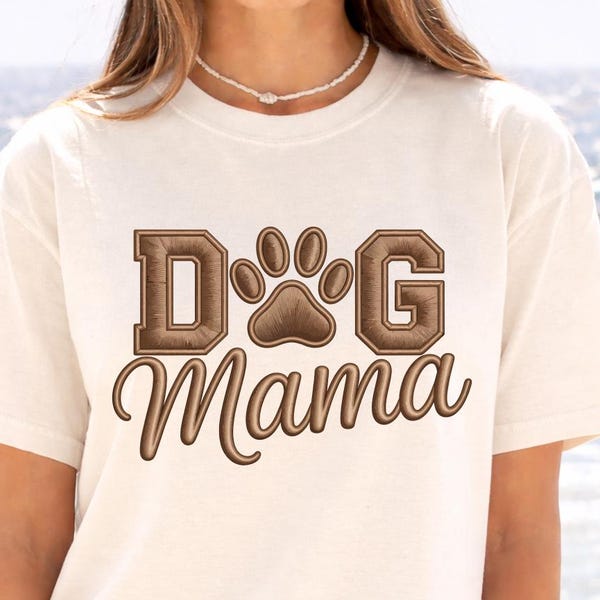 Dog Mama Shirt, Puppy Mom Pet Lover Gift, Paw Print Tee