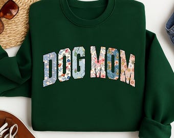 Floral Dog Mom Sweatshirt and T-Shirt, Botanical Pet Lover Pullover, Gift for Her.