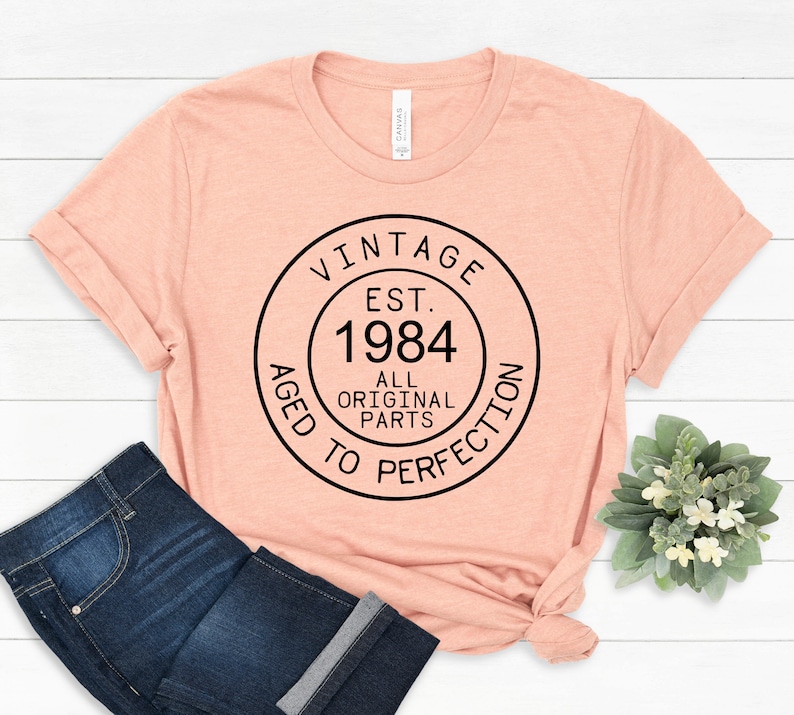 40th birthday gifts for women T-shirt-Turning 40 shirt for women-40th birthday gift for her-Tshirt women-Vintage 1984 Shirt. image 1