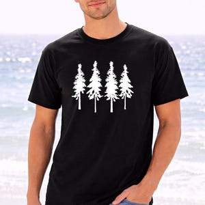 Pine Tree Line Art Shirt - Simple Forest Silhouette Graphic image 7