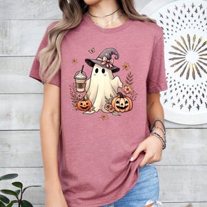 Ghost Halloween Pumpkin Shirt - Cute Spooky Tee for Women, Men & Kids - Fall Festive Apparel, Trick or Treat Costume Idea image 1