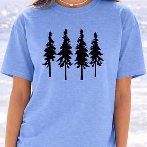Pine Tree Line Art Shirt - Simple Forest Silhouette Graphic image 9
