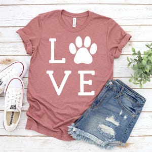 Dog Mom T-Shirt, Funny Paw Print (Women's Casual Fit) image 3