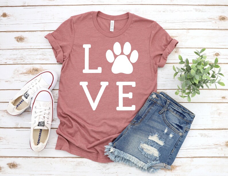 Dog Mom T-Shirt, Funny Paw Print (Women's Casual Fit) image 3