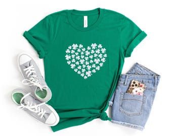 Shamrock Heart St. Patrick's Day Shirt: Irish Crewneck