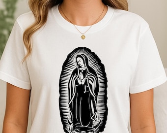 Our Lady of Guadalupe Tee: Virgin Mary Silhouette - Faith Apparel