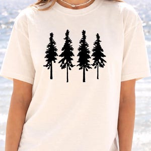 Pine Tree Line Art Shirt - Simple Forest Silhouette Graphic image 10