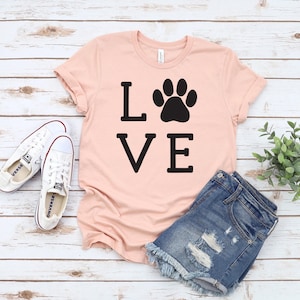Dog Mom T-Shirt, Funny Paw Print (Women's Casual Fit) image 1