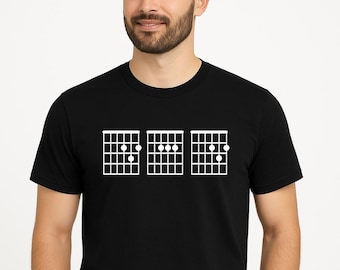 Funny Dad Guitar Shirt - Musician Tee with Chord Design