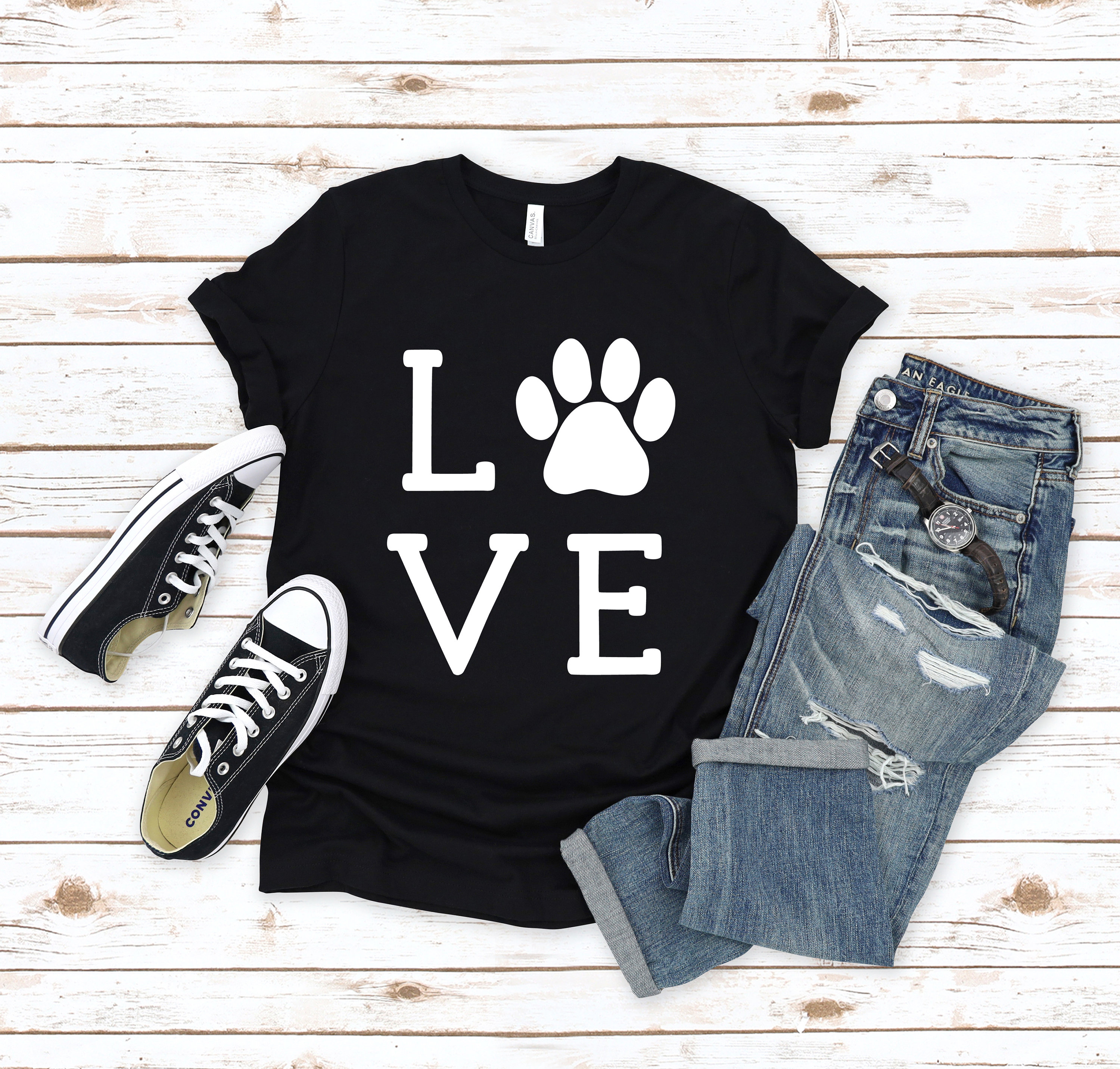 Dog Love Shirt Love PAW Shirt Funny Women's Shirt Etsy