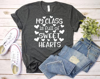 Sweet Hearts Teacher T-Shirt - Valentine's Day Class Party Tee