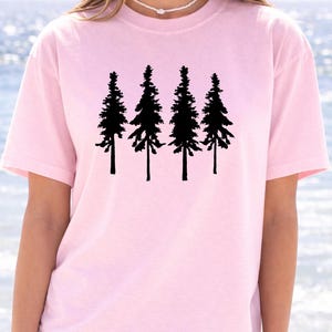 Pine Tree Line Art Shirt - Simple Forest Silhouette Graphic image 11