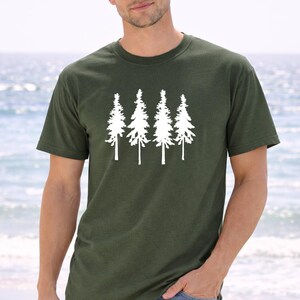 Pine Tree Line Art Shirt - Simple Forest Silhouette Graphic image 6