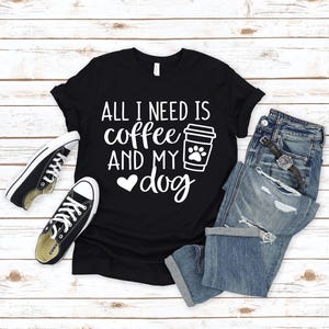 Funny Dog Mom T-Shirt: Coffee Lover Design, Casual Fit image 1