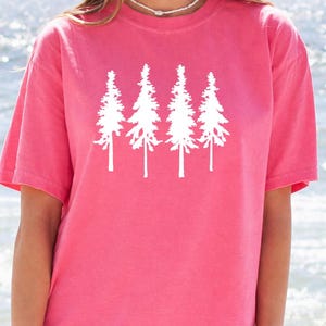 Pine Tree Line Art Shirt - Simple Forest Silhouette Graphic image 8