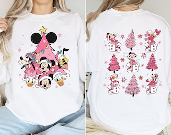 Mickey and Friends Christmas Tee - Pink Kids Holiday Shirt