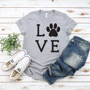 Dog Mom T-Shirt, Funny Paw Print (Women's Casual Fit) image 4