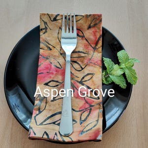 Handmade Batik Cloth Napkins: Boho Cotton Table Linens, Set of 4, Unique Gifts for the Home