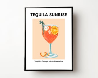 Tequila Sunrise Cocktail Print
