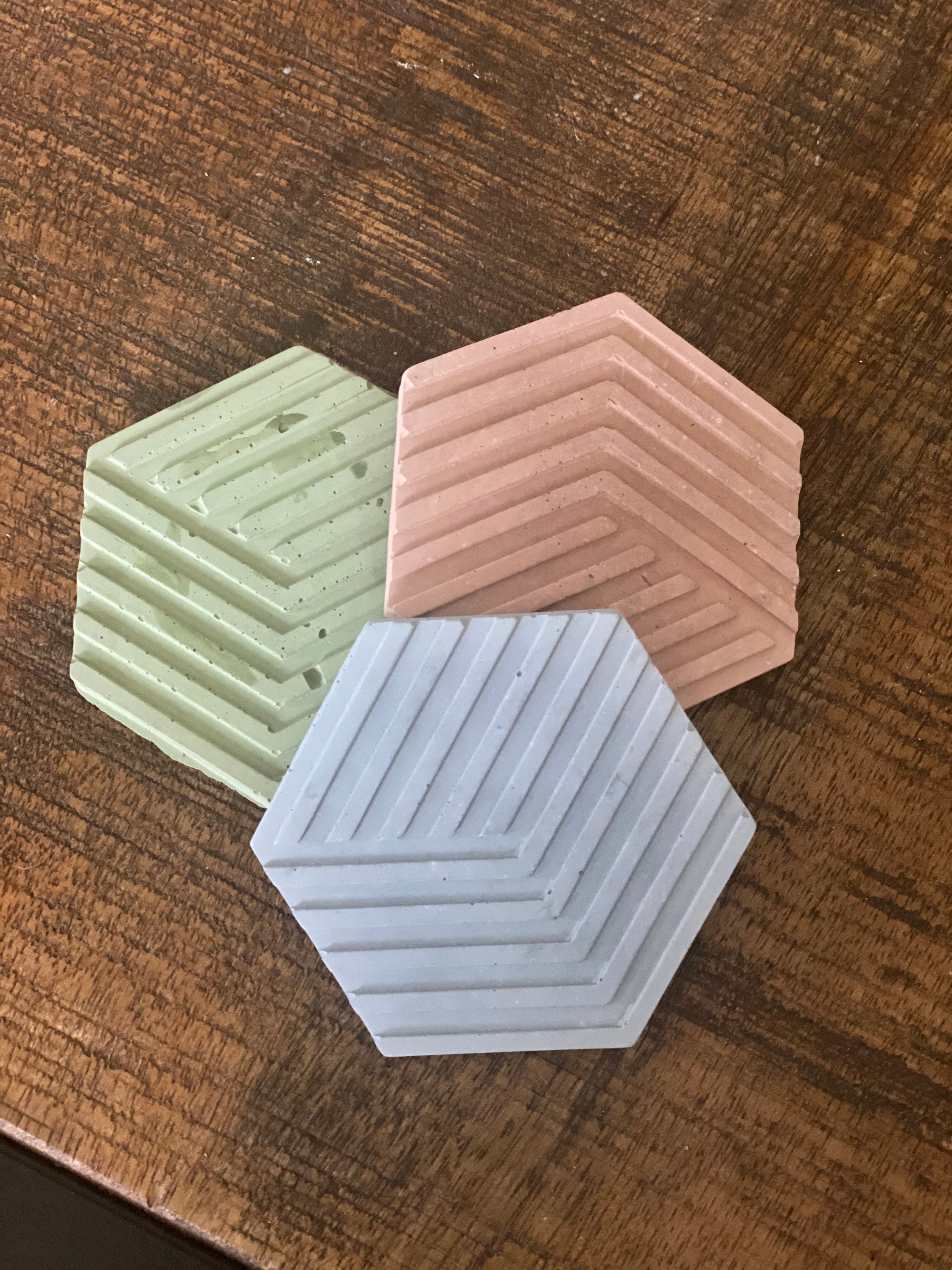 NEW Geometric Coasters Concrete Coasters Small Coasters Etsy