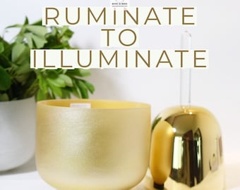 Ruminate to Illuminate, 2pcs Set, Crystal Singing Bowl  & Crystal Singing Bowl with Handle, Chakras Composed by Sound Healer-Composer