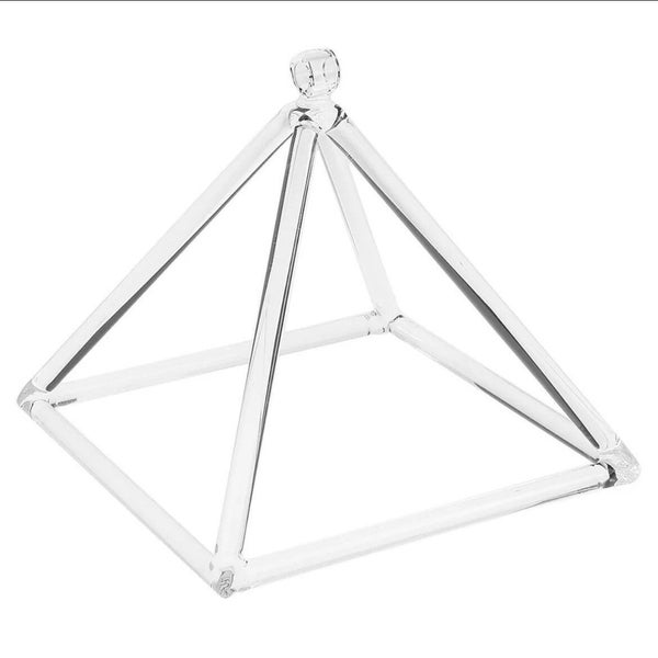 NGOZI, Crystal Singing Pyramid aus klarem Kristall (mit voll gepolsterter Tasche für 20 zoll plus & Kristall-Schlägel)