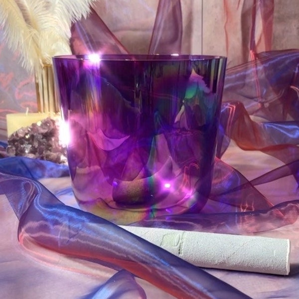 PURPLE AURA DIVINE, Philosopher’s Stone Singing, Aura Crystal Singing Bowl, on the 4th Octave, available in all chakras