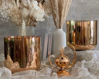 Göttlich-heilendes Gold, in kostbarem 24K Gold, kolumbianische Lemurian-Saatkristall-Philosophen-Kristall-Klangschale, in perfekter Tonhöhe-Krone