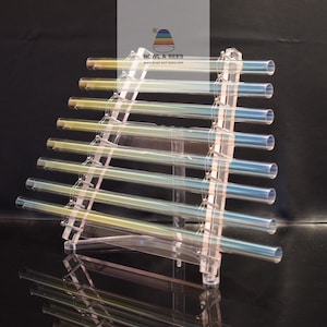 AURA AZEZTULITE Crystal Singing Harp, (&#39;Azez&#39;, aka Nameless Light),  8 Bars Full Octave on Cmj (2x mallets, stand  & aluminium storing case)