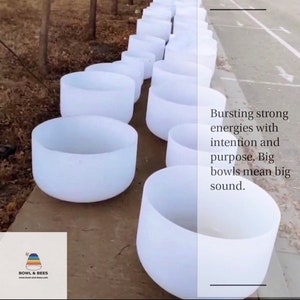 EXTRA LARGE, For Professional Use, Simply White Crystal Quartz Singing Bowl, 15-24 inch, 432hz or 440Hz