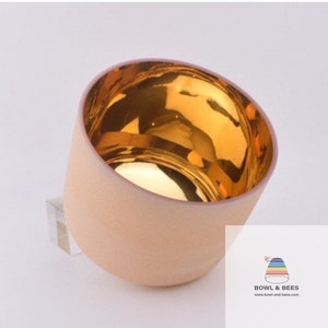 AMRITSAR, 24K Gold-Plated, Crystal Quartz Singing Bowl (free Keep Me Safe, Fully Padded Bag for 9 -14 inches bowl)
