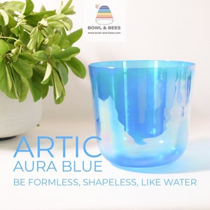 Artic Aura Blue, Philosopher's Stone Crystal Singing Bowl, available in all chakras on the 4th Octave, 432Hz or 440Hz