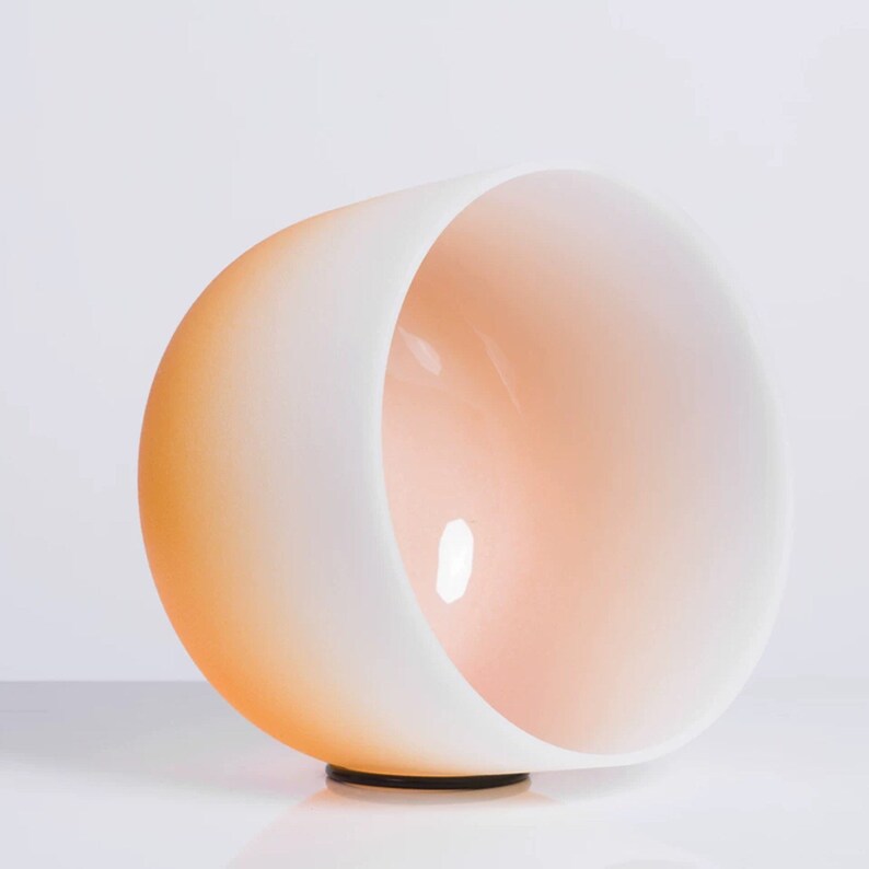 8\u2019 10\u2019 inch Solar Plexus E BALI\u2019S SUNSET Orange Crystal Quartz Singing Bowl Chakra Sacral D