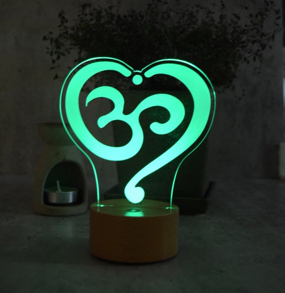 OM Love Heart Lamp Bedside LED Lamp Desk Table Lamp 6 Etsy