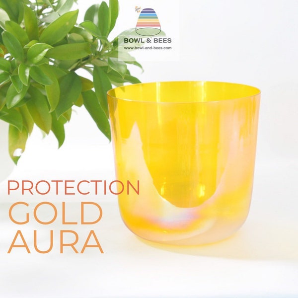 Gold Aura, Philosopher's Stone Crystal Singing Bowl, in all chakras, on 4th Octave, 432Hz or 440Hz