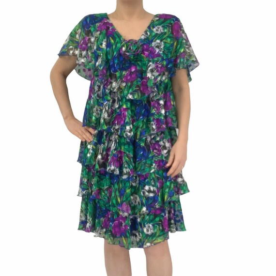 Vintage ‘80s Saks Fifth Avenue Blue And Green Flor