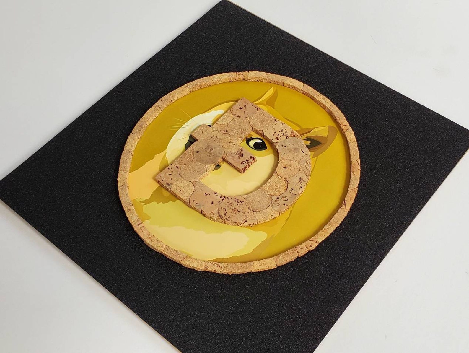 Dogecoin art crypto wine cork art dogecoin cork art in | Etsy