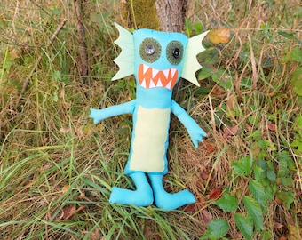 Creature Inspired Handmade Monster Art Textile Rag Doll Handsewn Unique OOAK