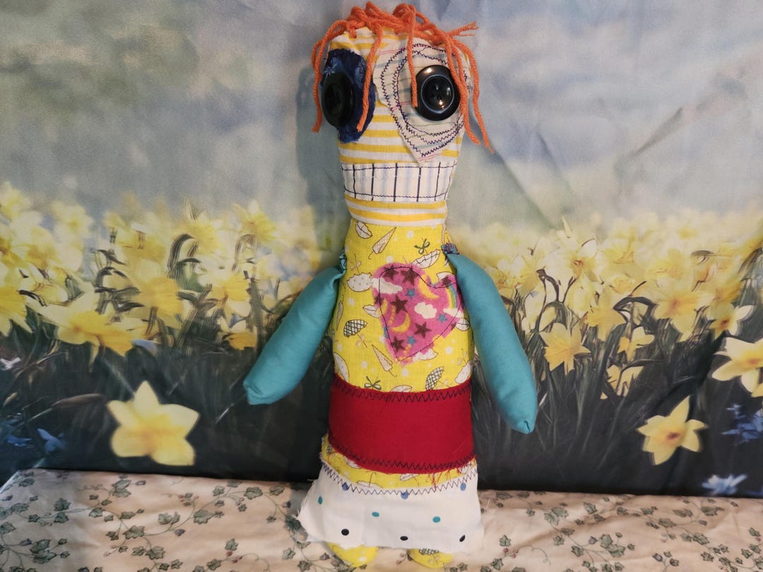 Patchwork Penny Rag Doll Handmade Handsewn Monster Art Voodoo Doll ...