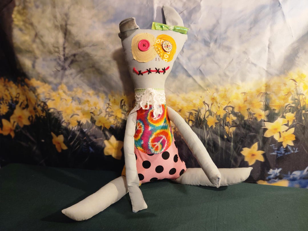Patchwork Ragdoll Patchwork Poppy Colorful Scrappy Rag Doll | Quirky Handmade Art Doll ...