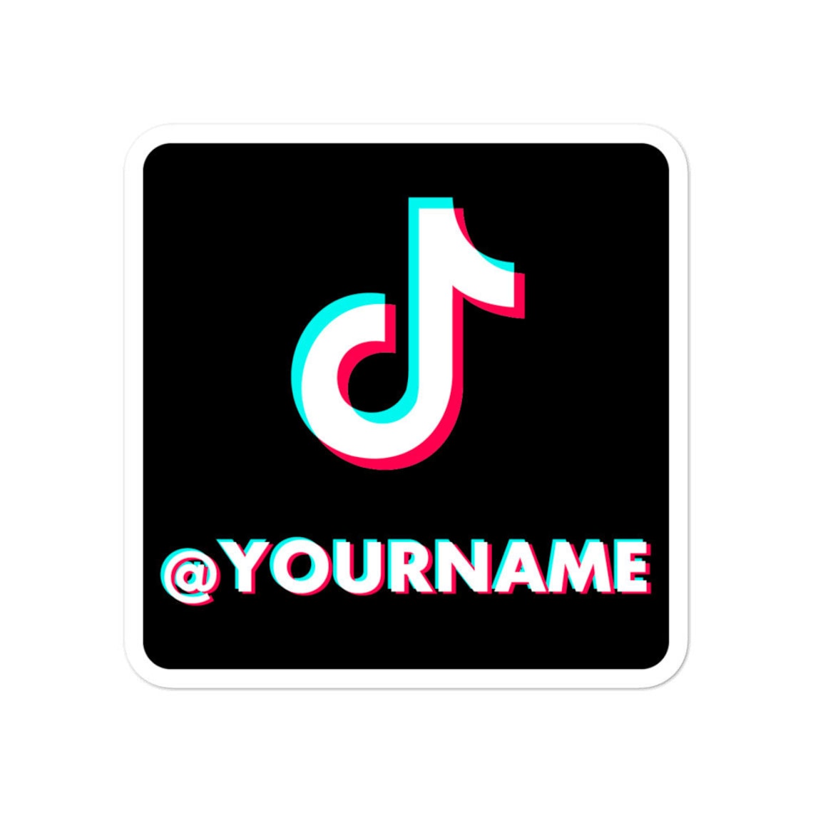 TikTok Custom Stickers w/ Your Username or Hashtag 3x3 or 4x4 Etsy