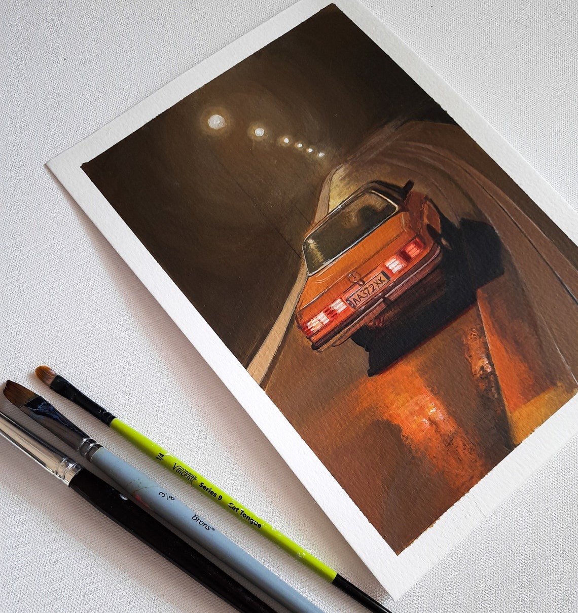 Painting Car Original art Acrylics on paper Wall Art Etsy