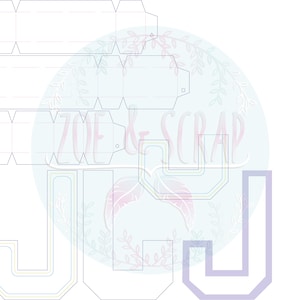 Letra J mayúscula 3D archivo de corte PNG,SVG y EPS, comprimido en un archivo .zip 4 decoraciones en 1