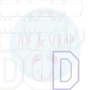 Letra D mayúscula 3D archivo de corte PNG,SVG y EPS comprimido en un archivo .zip